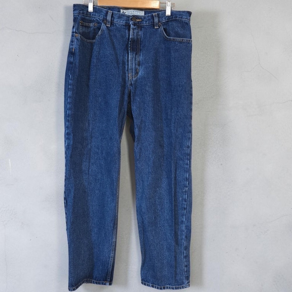 Steve & Barrys Relaxed Fit Mens Blue Jeans 36x30 Medium Wash Straight Leg Denim
